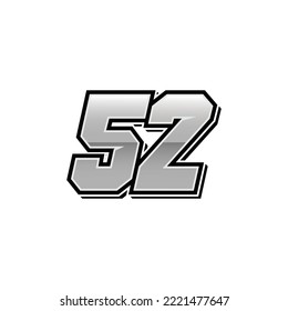 Number vector for sports and racing number 52