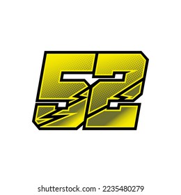 Number vector for sports and racing number 52