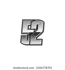 Number vector for sports and racing number 52