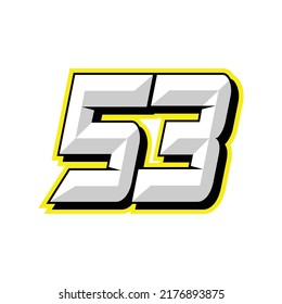 Number Vector Sports Racing Number 53 Stock Vector (Royalty Free ...