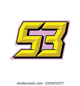 Number vector for sports and racing number 53