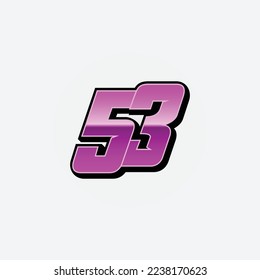 Number vector for sports and racing number 53