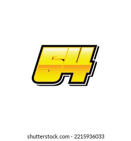 Number vector for sports and racing number 54