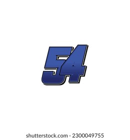 Number vector for sports and racing number 54
