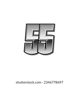Number vector for sports and racing number 55