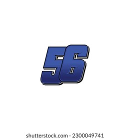 Number vector for sports and racing number 56