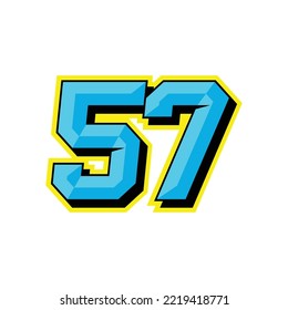 Number vector for sports and racing number 57