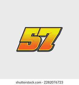 Number vector for sports and racing number 57