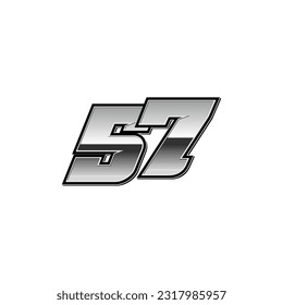 Number vector for sports and racing number 57