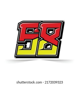 Number vector for sports and racing number 58