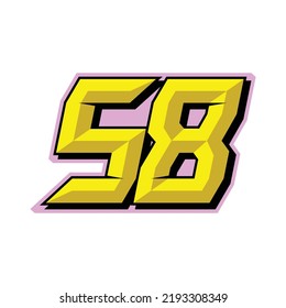 Number vector for sports and racing number 58