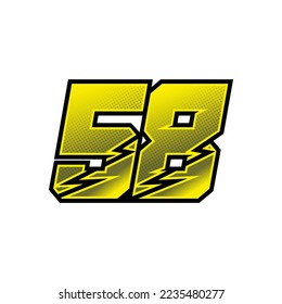 Number vector for sports and racing number 58