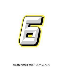 Number vector for sports and racing number 6