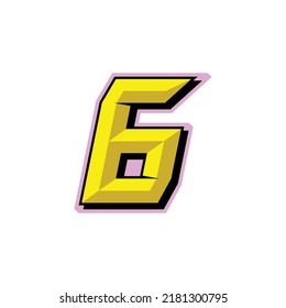 Number vector for sports and racing number 6