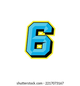 Number vector for sports and racing number 6