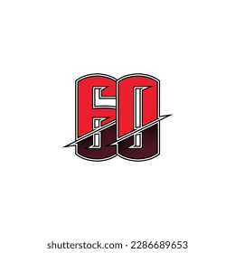 Number vector for sports and racing number 60