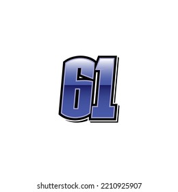 Number vector for sports and racing number 61