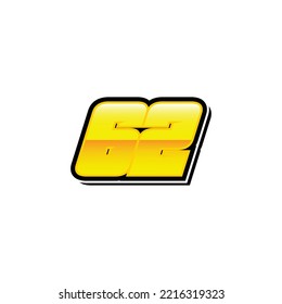 Number vector for sports and racing number 62