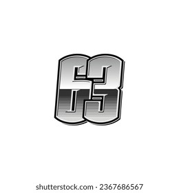 Number vector for sports and racing number 63