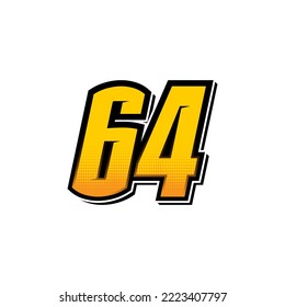 
Number vector for sports and racing number 64