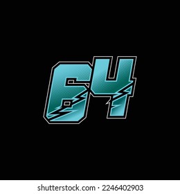 Number vector for sports and racing number 64