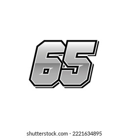 Number vector for sports and racing number 65