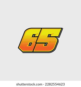 Number vector for sports and racing number 65