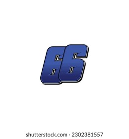 Number vector for sports and racing number 66