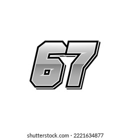 Number vector for sports and racing number 67