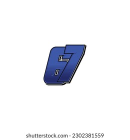 Number vector for sports and racing number 67