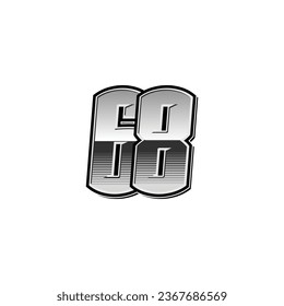 Number vector for sports and racing number 68