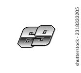Number vector for sports and racing number 69