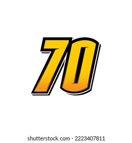 
Número vector para deportes y carreras número 70