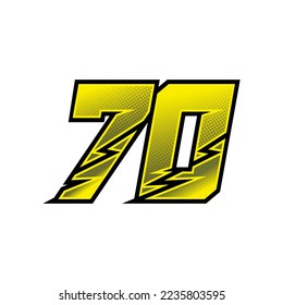 Number vector for sports and racing number 70