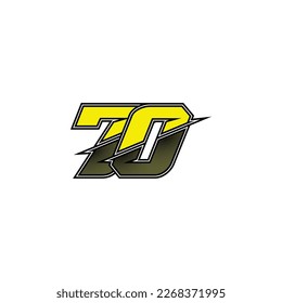 Number vector for sports and racing number 70