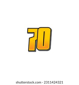 Number vector for sports and racing number 70