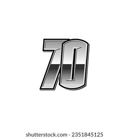 Number vector for sports and racing number 70