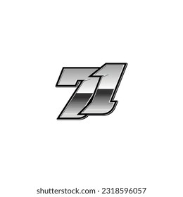 Number vector for sports and racing number 71