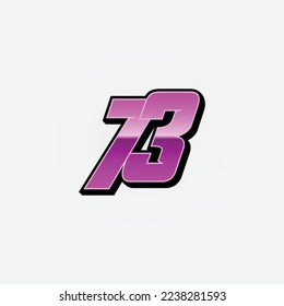 Number vector for sports and racing number 73