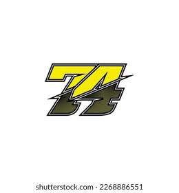 Number vector for sports and racing number 74