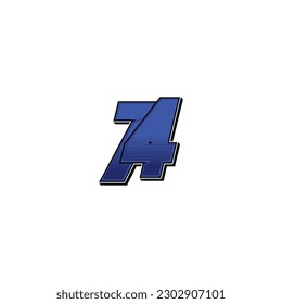 Number vector for sports and racing number 74