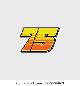 Number vector for sports and racing number 75