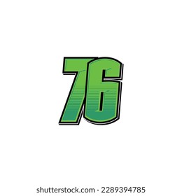 Number vector for sports and racing number 76