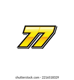 
Number vector for sports and racing number 77
