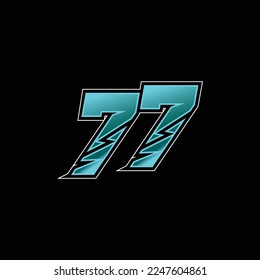 Number vector for sports and racing number 77