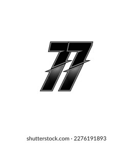 Number vector for sports and racing number 77