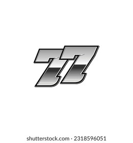 Number vector for sports and racing number 77