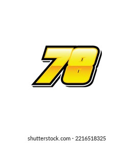 
Number vector for sports and racing number 78