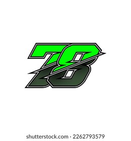 Number vector for sports and racing number 78