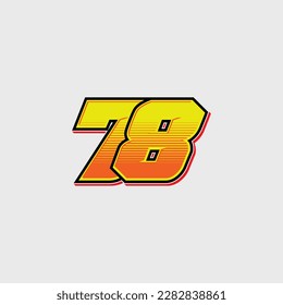 Number vector for sports and racing number 78